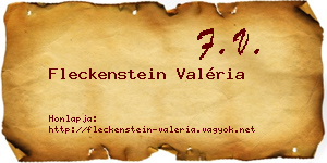 Fleckenstein Valéria névjegykártya